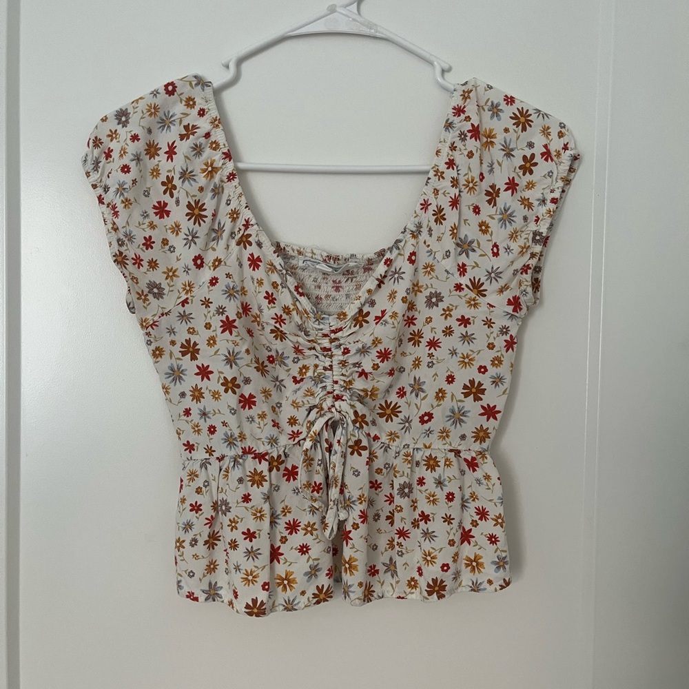 Hippie Rose White Floral Blouse